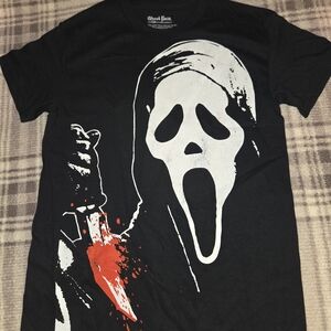Black Ghostface Scream Movie Graphic Tee